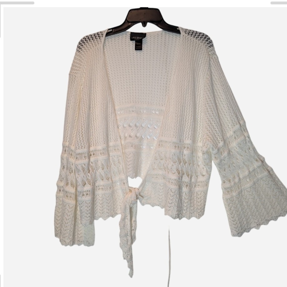 Pre-owned Lane Bryant White  Crochet Sweater Size 22/24W